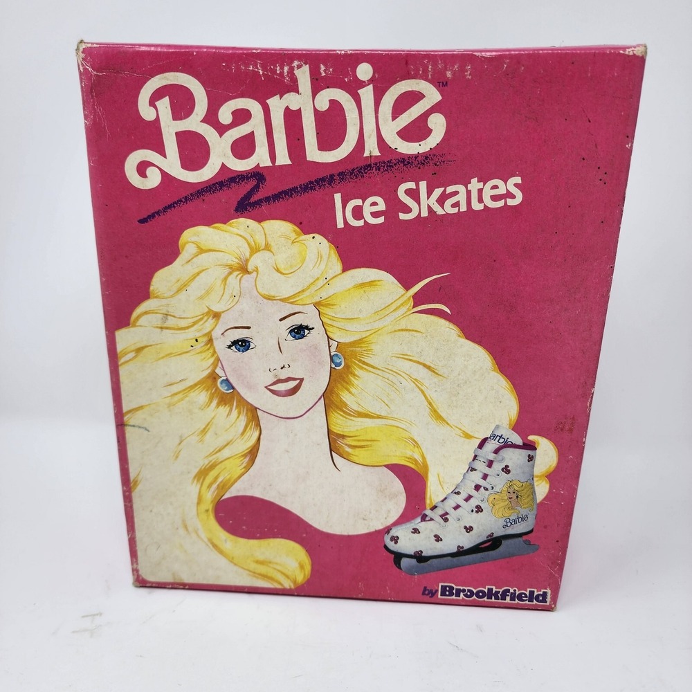 Vtg 1988 Girl's Barbie Brookfield Hyde Mattel Ice Skates Shoes Size 10 J - Picture 7 of 14